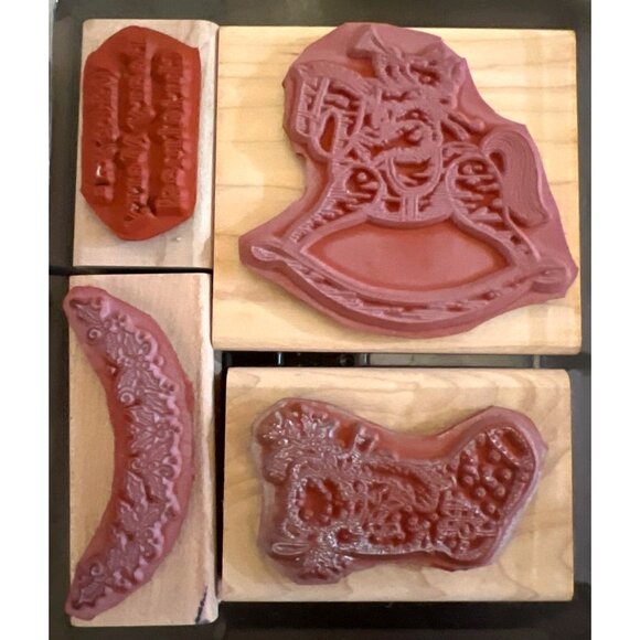 Stampin Up! 2000 Beary Merry Christmas Wood-Mounted Rubber Stamp Set - Picture 3 of 3